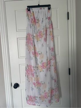 Strapless Floral Maternity Dress